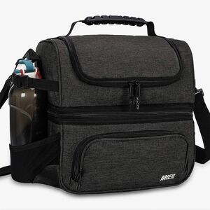 MIER Insulated Lunch Bag Cooler Tote Dual‎ Compartment GREEN Large NWT